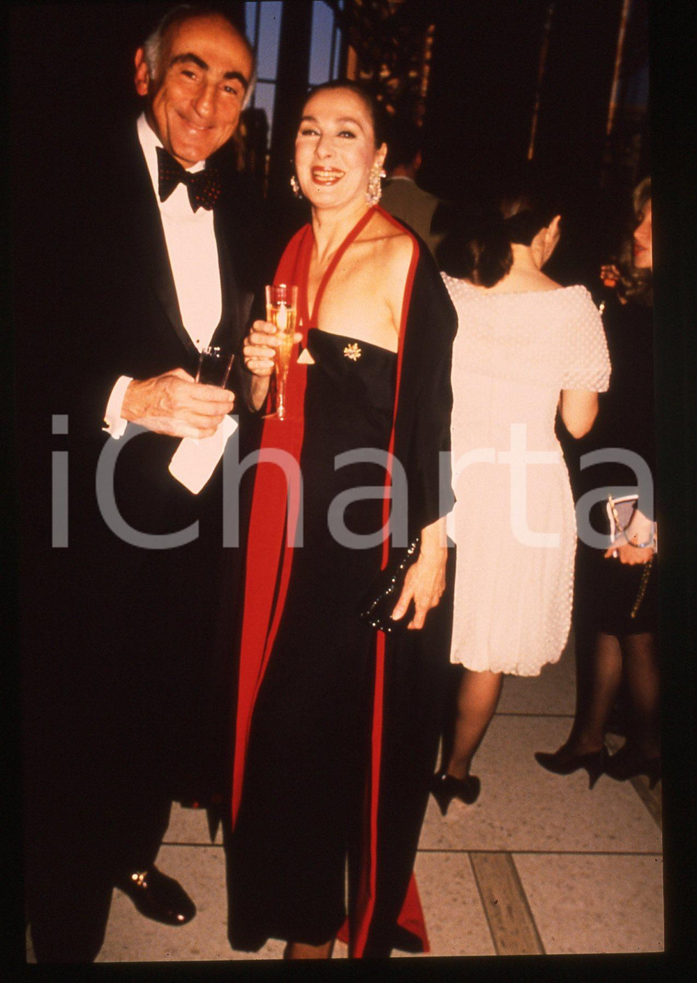 35mm vintage slide* 1990ca CINEMA Rita GAM e Thomas GUINZBURG ad un evento *2