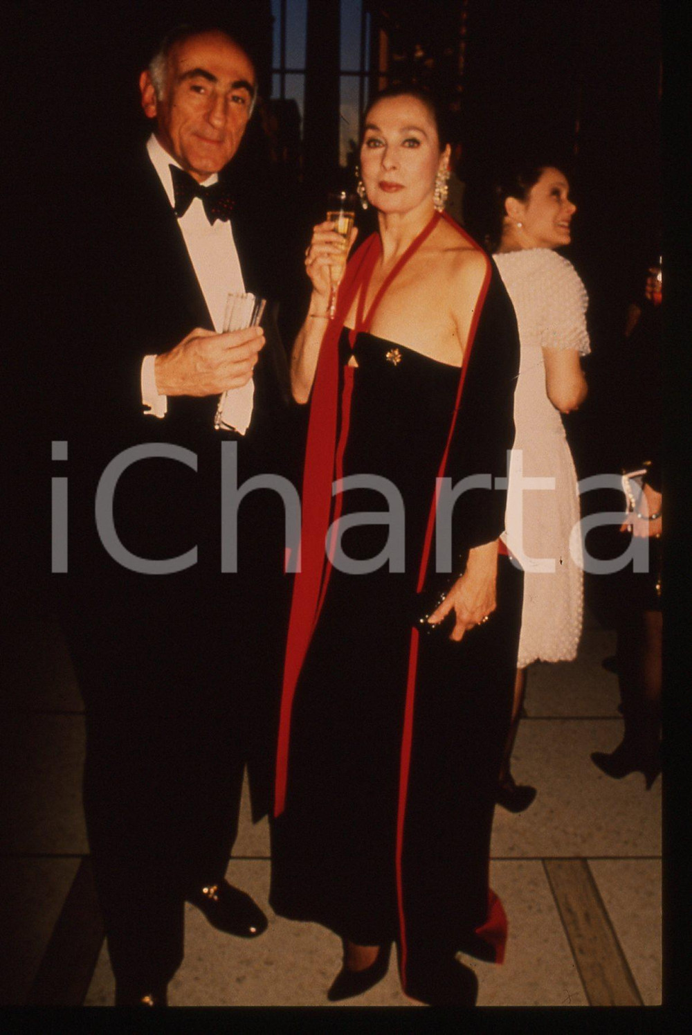 35mm vintage slide* 1990ca CINEMA Rita GAM e Thomas GUINZBURG ad un evento *3