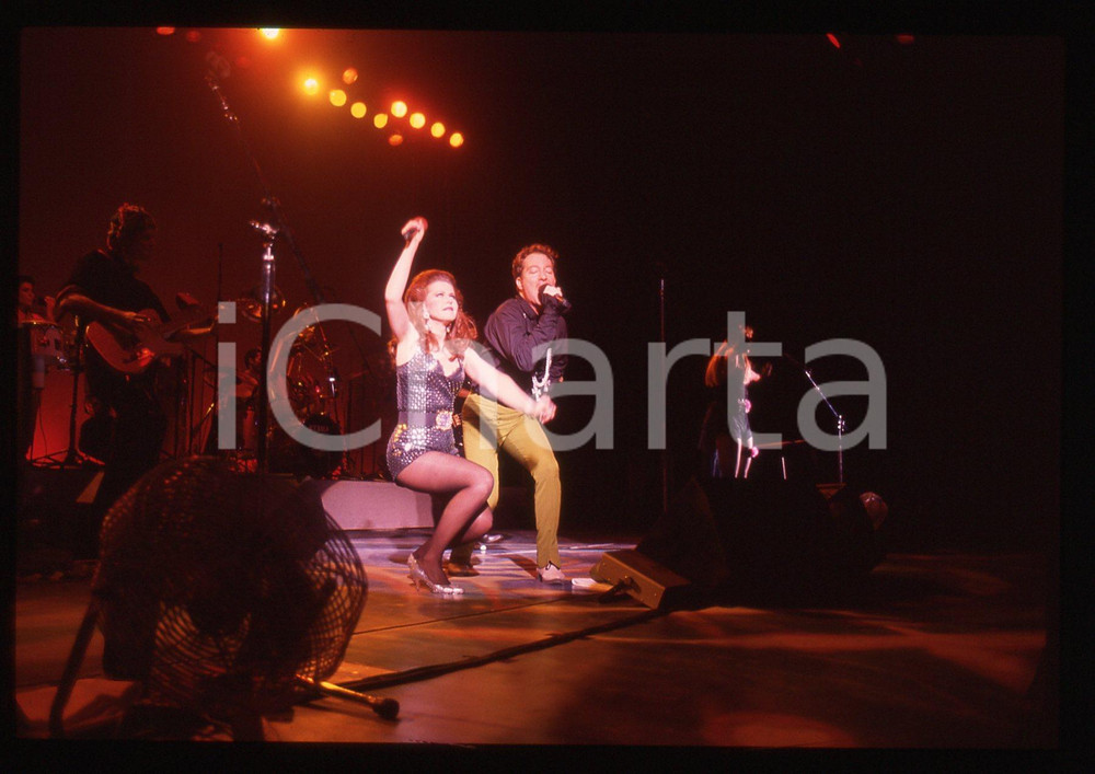 35mm vintage slide* 1990ca Gruppo THE B-52S Kate PIERSON e Fred SCHNEIDER (13)