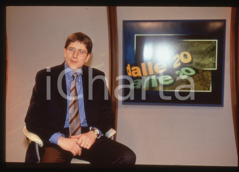 35mm vintage slide* 1998 RAI 3 Mario GIORDANO conduce DALLE VENTI ALLE VENTI (3)