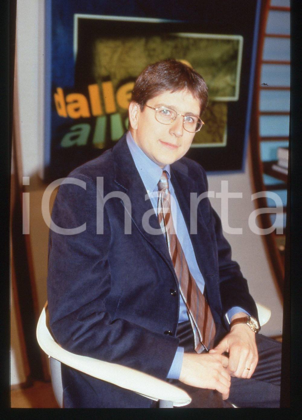 35mm vintage slide* 1998 RAI 3 Mario GIORDANO conduce DALLE VENTI ALLE VENTI (4)
