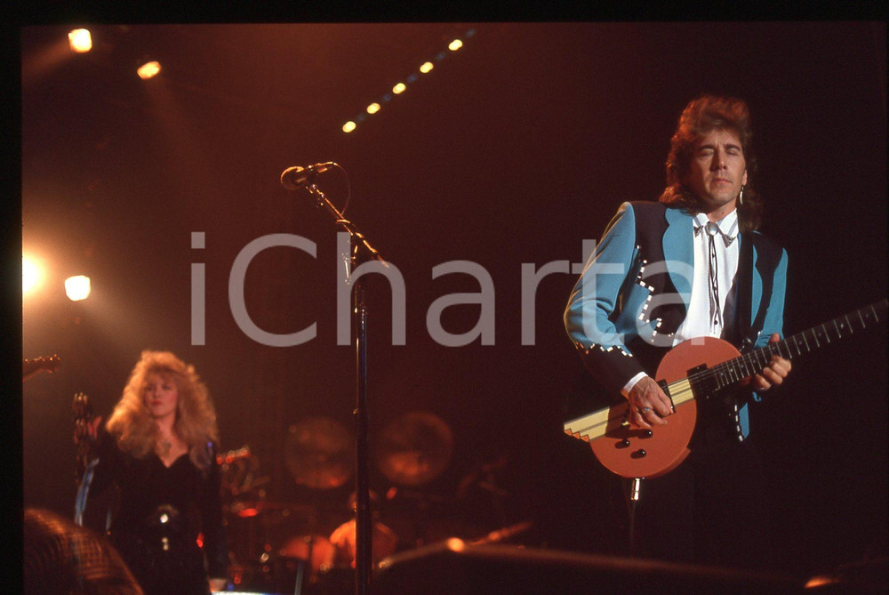 35mm vintage slide* 1990ca MUSICA Billy BURNETTE e i FLEETWOOD MAC in concerto
