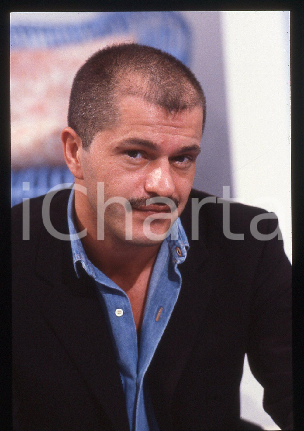 35mm vintage slide* 1990ca ITALIA MODA Franco MOSCHINO Ritratto stilista *7