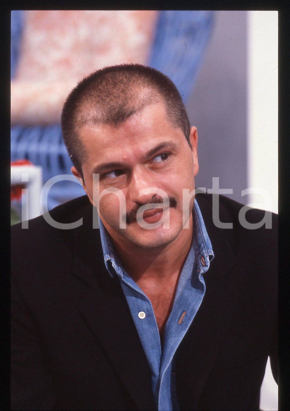 35mm vintage slide* 1990ca ITALIA MODA Franco MOSCHINO Ritratto stilista *11