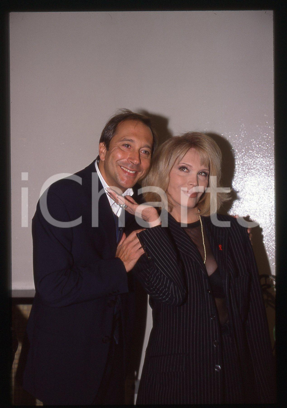 35mm vintage slide* 1998 ITALIA 1 Amanda LEAR Marco BALESTRI BRUTTO ANATROCCOLO