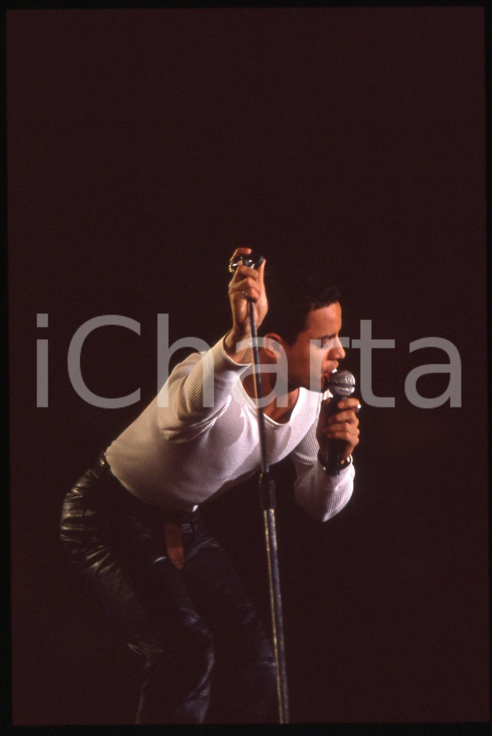 35mm vintage slide* 1990ca MUSICA Nick KAMEN ritratto durante un concerto (4)