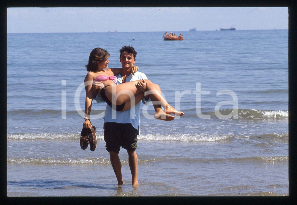 35mm vintage slide* 1985ca ITALIA CINEMA Nik NOVECENTO ritratto al mare (13)