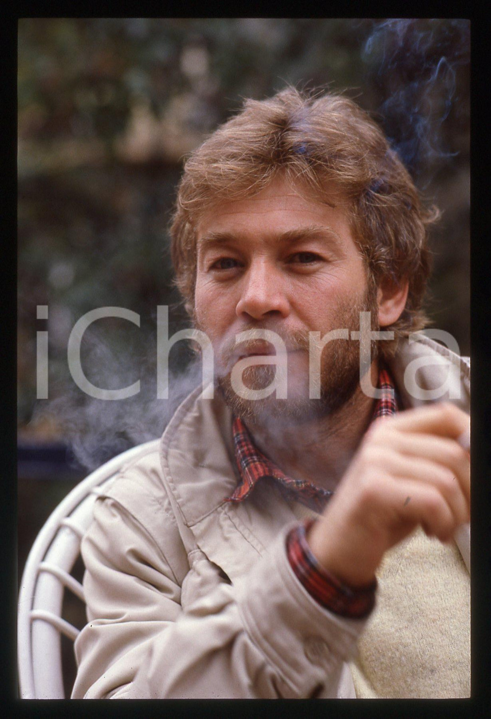 35mm vintage slide* 1985ca ITALIA CINEMA Christian FREMONT fuma una sigaretta
