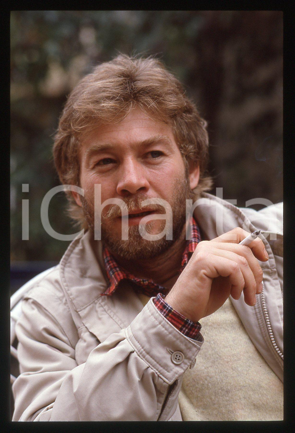 35mm vintage slide* 1985ca ITALIA CINEMA Christian FREMONT fuma una sigaretta *6