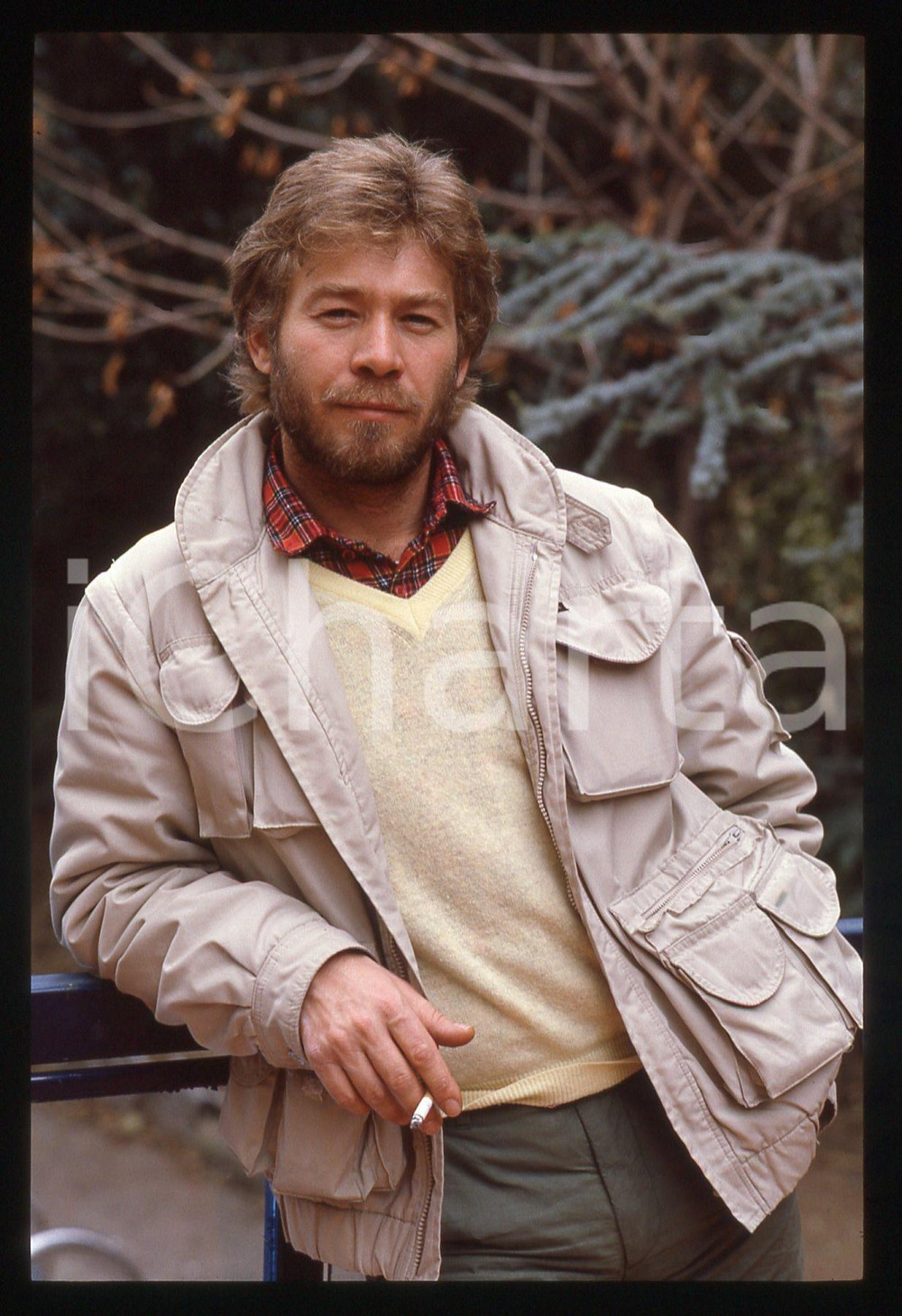35mm vintage slide* 1985ca ITALIA CINEMA Christian FREMONT fuma una sigaretta 13