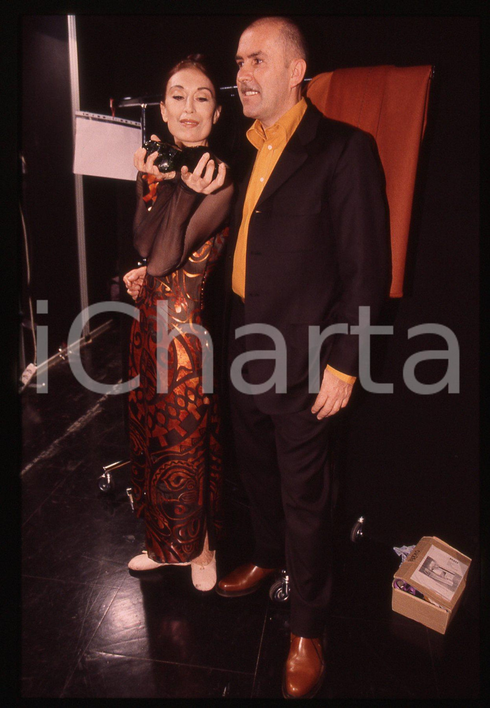 35mm vintage slide* 1999 MILANO Luciana SAVIGNANO e Alviero MARTINI Ritratto