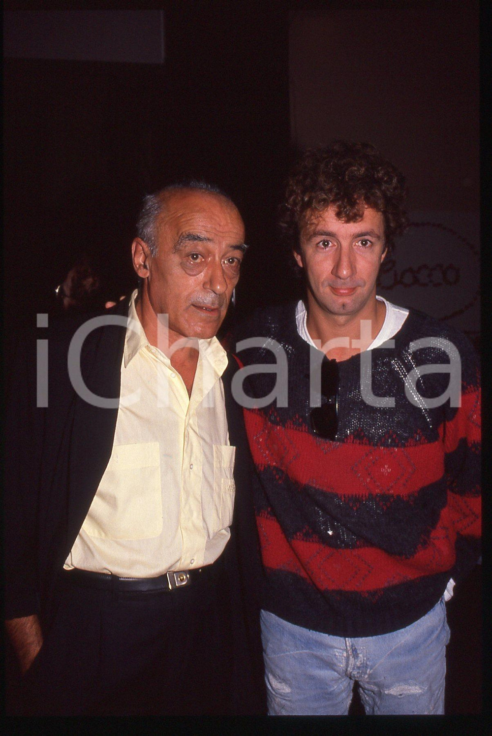 35mm vintage slide* 1990ca ITALIA CINEMA Francesco NUTI e Novello NOVELLI (2)