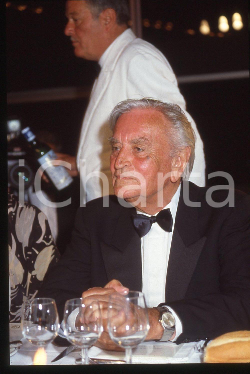 35mm vintage slide* 1989 Festival CANNES David LEAN ritratto ad una cena di gala