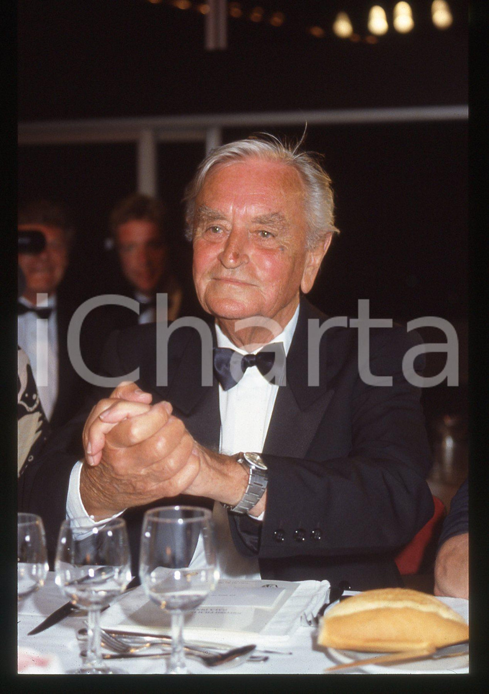 35mm vintage slide* 1989 Festival di CANNES David LEAN a una cena di gala