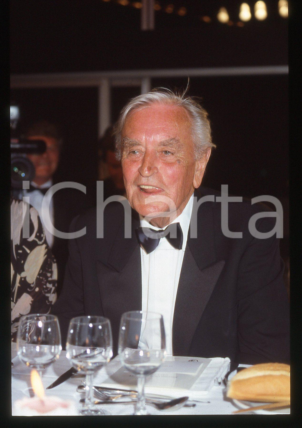 35mm vintage slide* 1989 Festival di CANNES David LEAN ad una cena di gala (4)