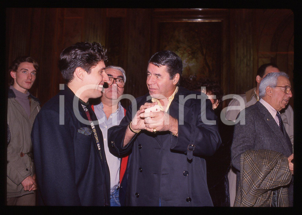 35mm vintage slide* 1991 RAI 1 Jerry LEWIS e Raul CREMONA a FANTASTICO 12