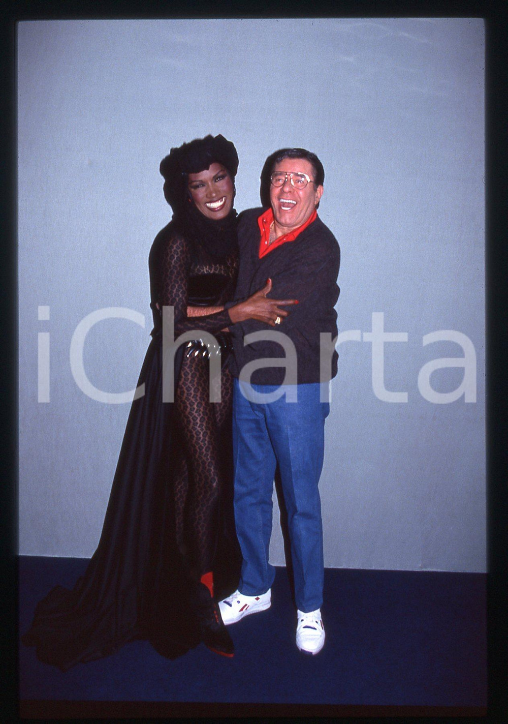 35mm vintage slide* 1993 CANALE 5 Jerry LEWIS Grace JONES - GRAN GALA' MUSICA *3