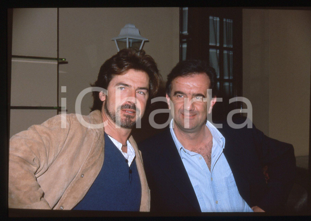 35mm vintage slide* 1998 Gene GNOCCHI e Tullio SOLENGHI a STRISCIA LA NOTIZIA *3