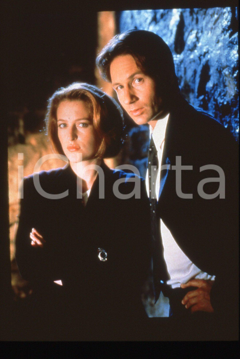 35mm vintage slide* 1998 X-FILES David DUCHOVNY Gillian ANDERSON nella serie tv
