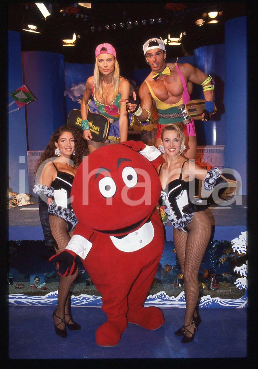 35mm vintage slide*1993 STRISCIA LA NOTIZIA Fanny CADEO Edo SOLDO GABIBBO Veline