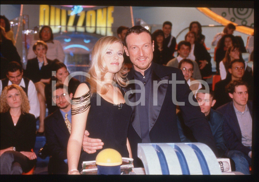 35mm vintage slide* 1998 ITALIA 1 AMADEUS Laura FREDDI conducono IL QUIZZONE *7