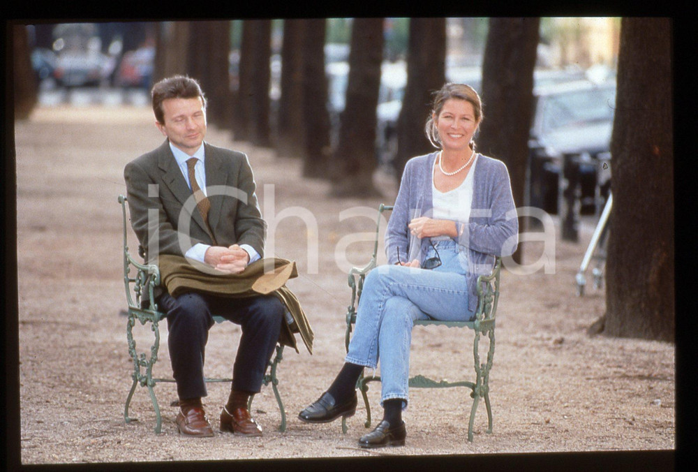 Fotografia d epoca originale 35mm vintage slide 1998 RAI 3 Gloria DE ANTONI e Oreste DE FORNARI Ritratto 1