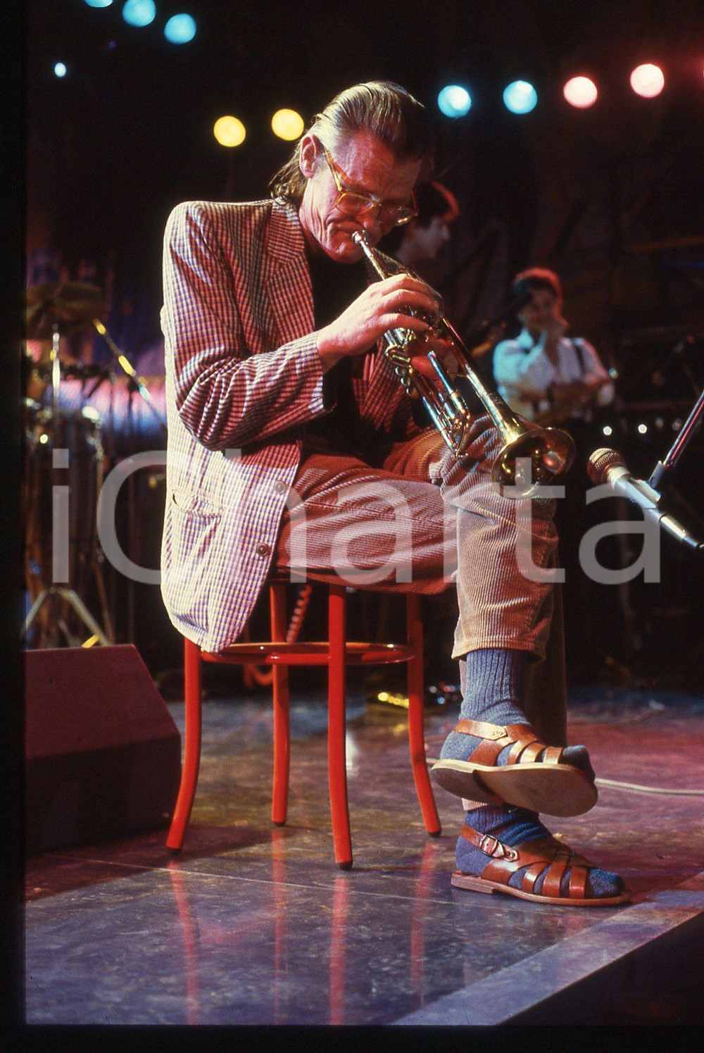 35mm vintage slide* 1988 ROMA (?) Chet BAKER ritratto durante un concerto (18)