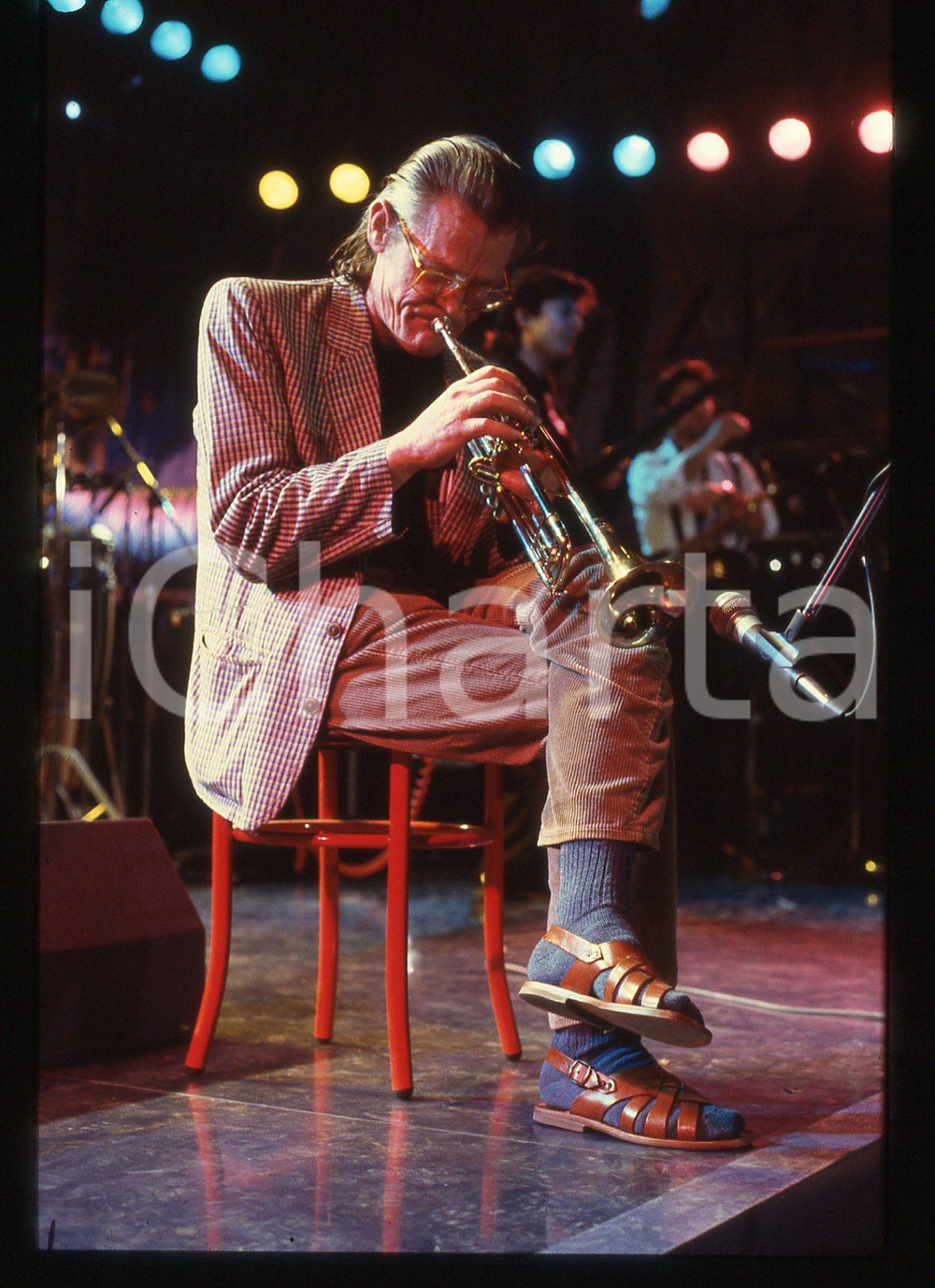 35mm vintage slide* 1988 ROMA (?) Chet BAKER ritratto durante un concerto (20)