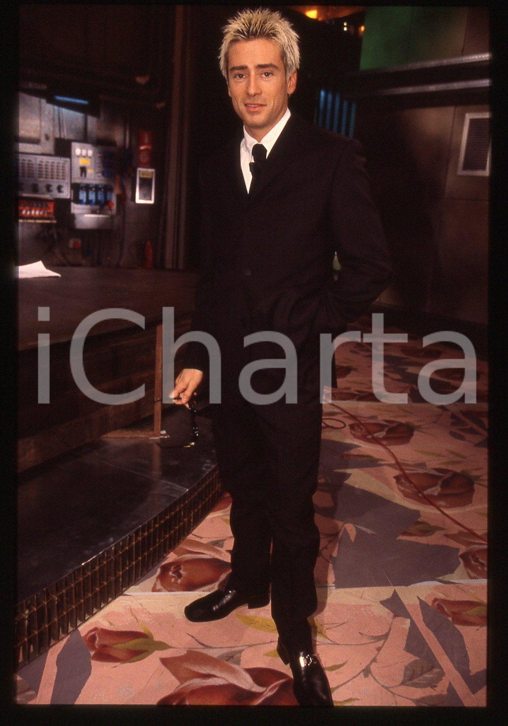 35mm vintage slide* 1998 ITALIA 1 Andrea PELLIZZARI durante programma LE IENE *2