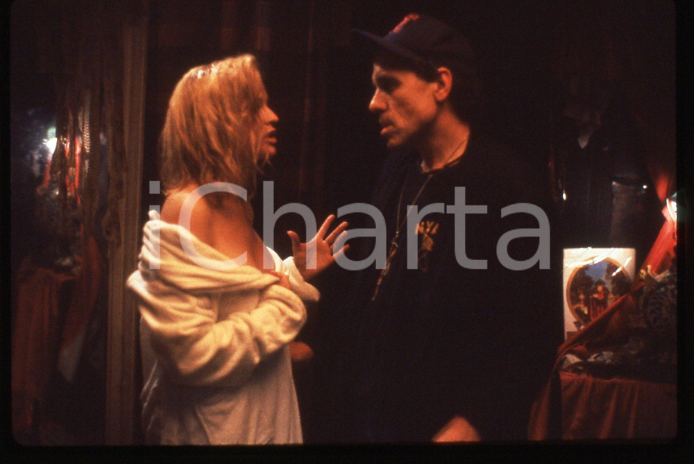 35mm vintage slide* 1992 BAD LIEUTENANT Abel FERRARA e Zoë LUND sul set