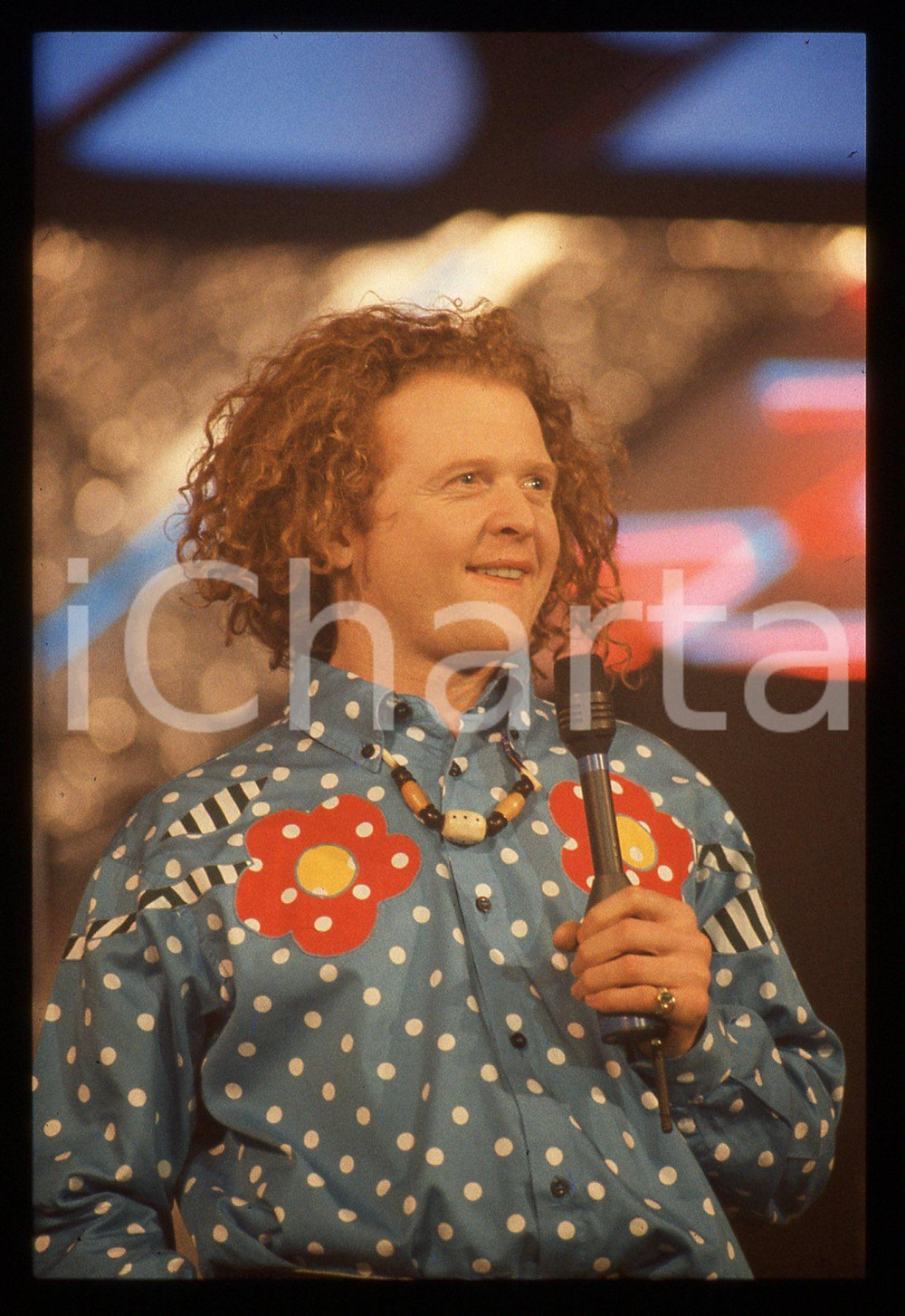 35mm vintage slide* 1985ca MUSICA Mick HUCKNALL dei SIMPLY RED Ritratto (3)
