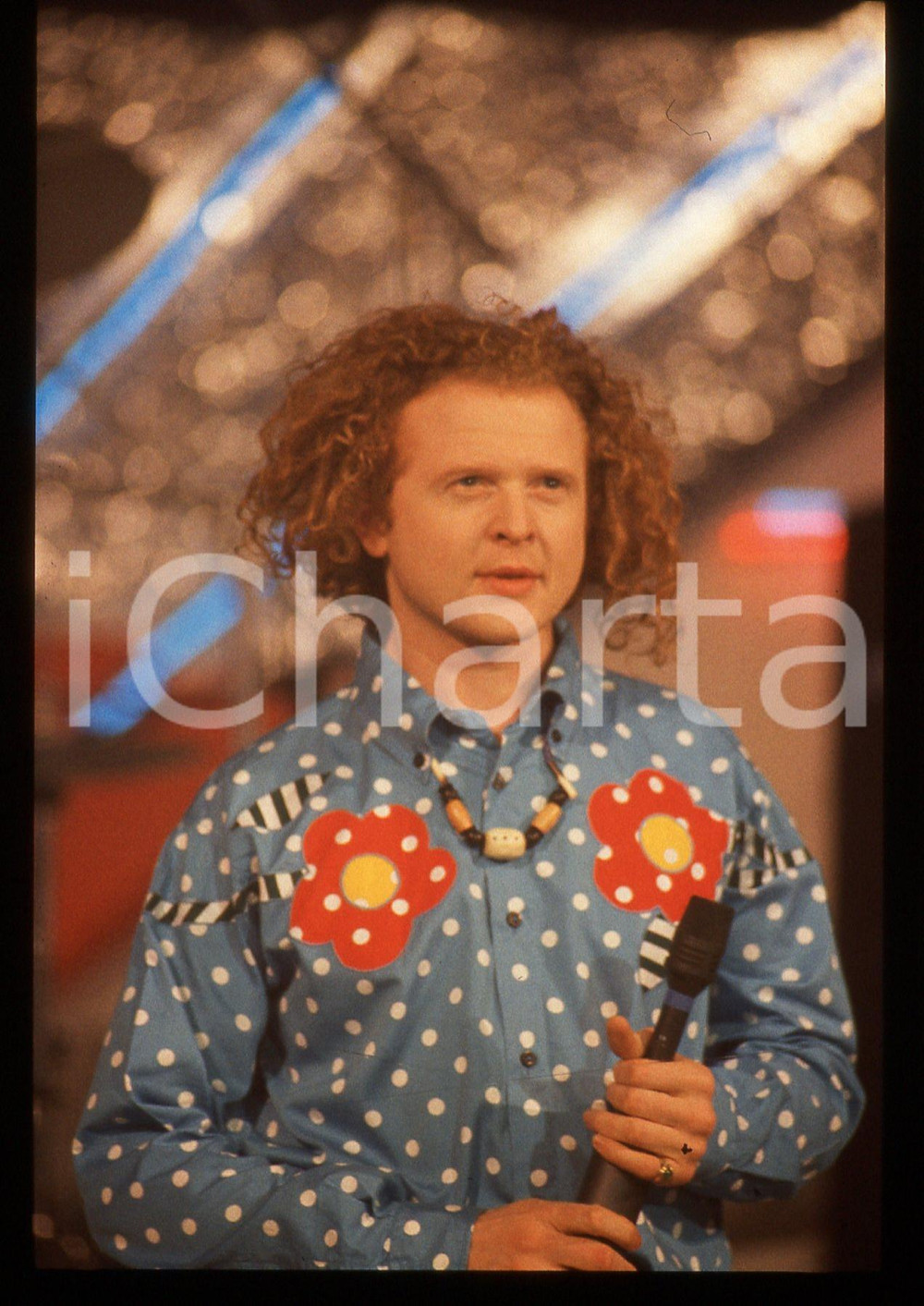35mm vintage slide* 1985ca MUSICA Mick HUCKNALL dei SIMPLY RED Ritratto (5)