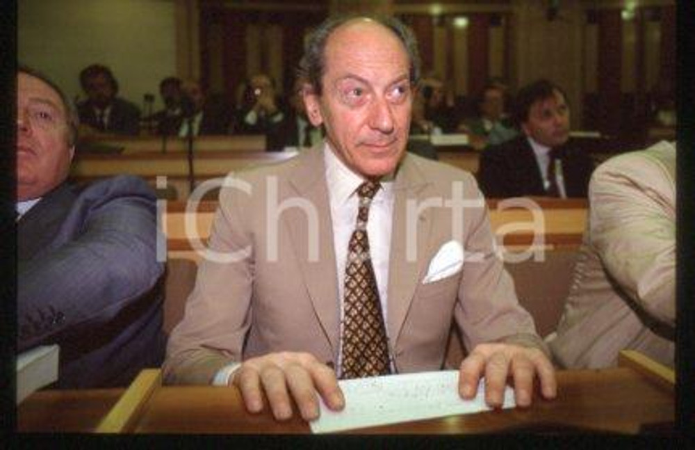 Raniero Vanni D'ARCHIRAFI at a conference ITALY 1985 ca * 35 mm vintage slide 3