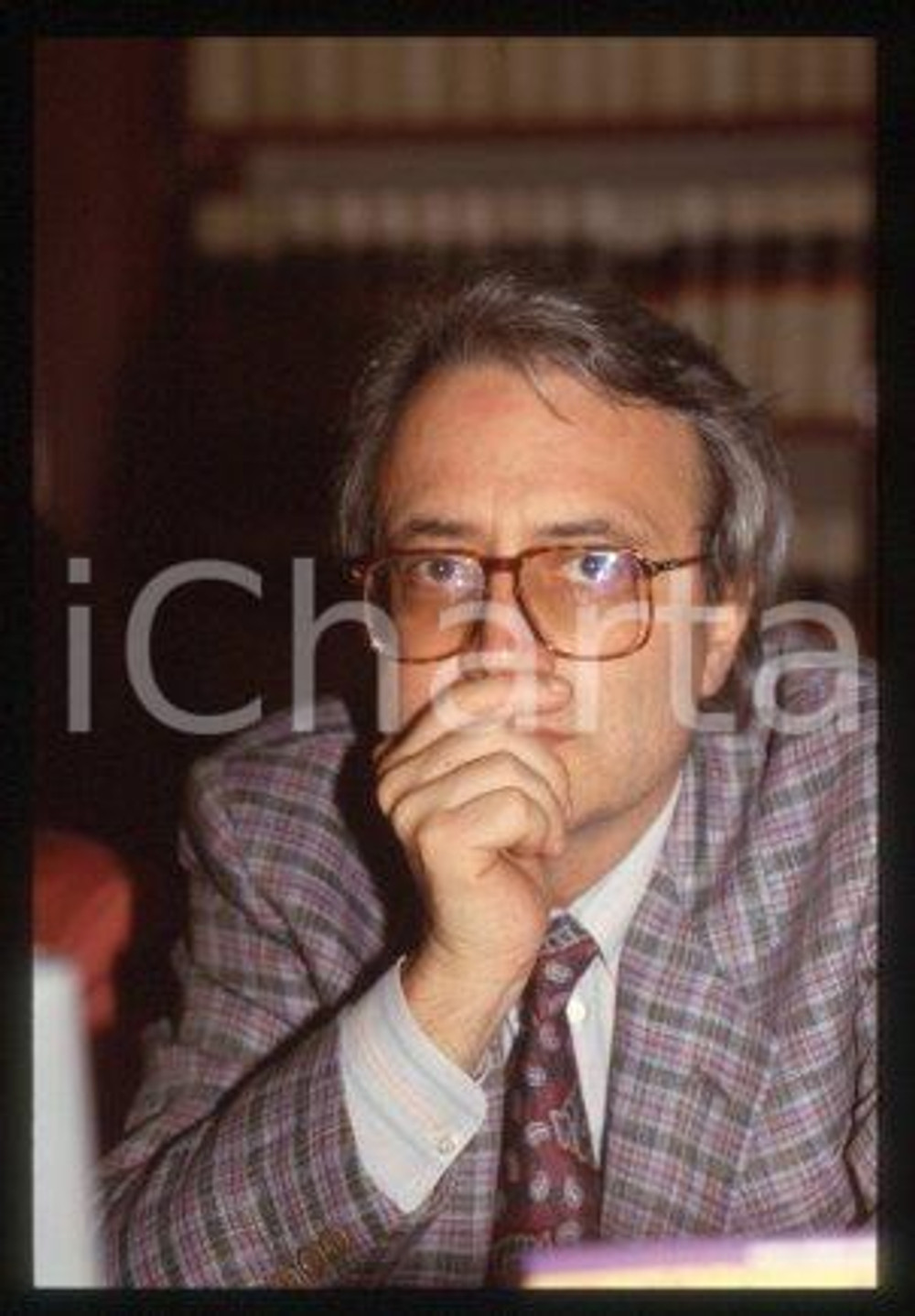 Paolo Flores D'ARCAIS ITALY director of MicroMega 1989 ca * 35mm vintage slide 1