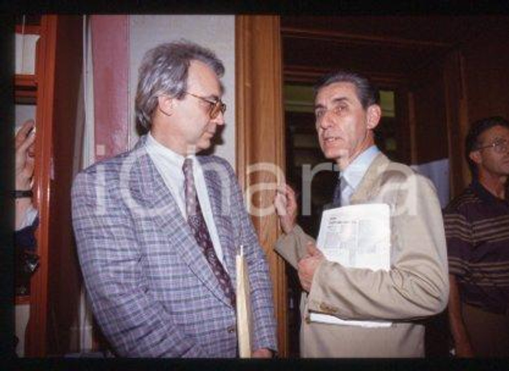 Paolo Flores D'ARCAIS and Stefano RODOTA - ITALY 1989 ca * 35 mm vintage slide 9
