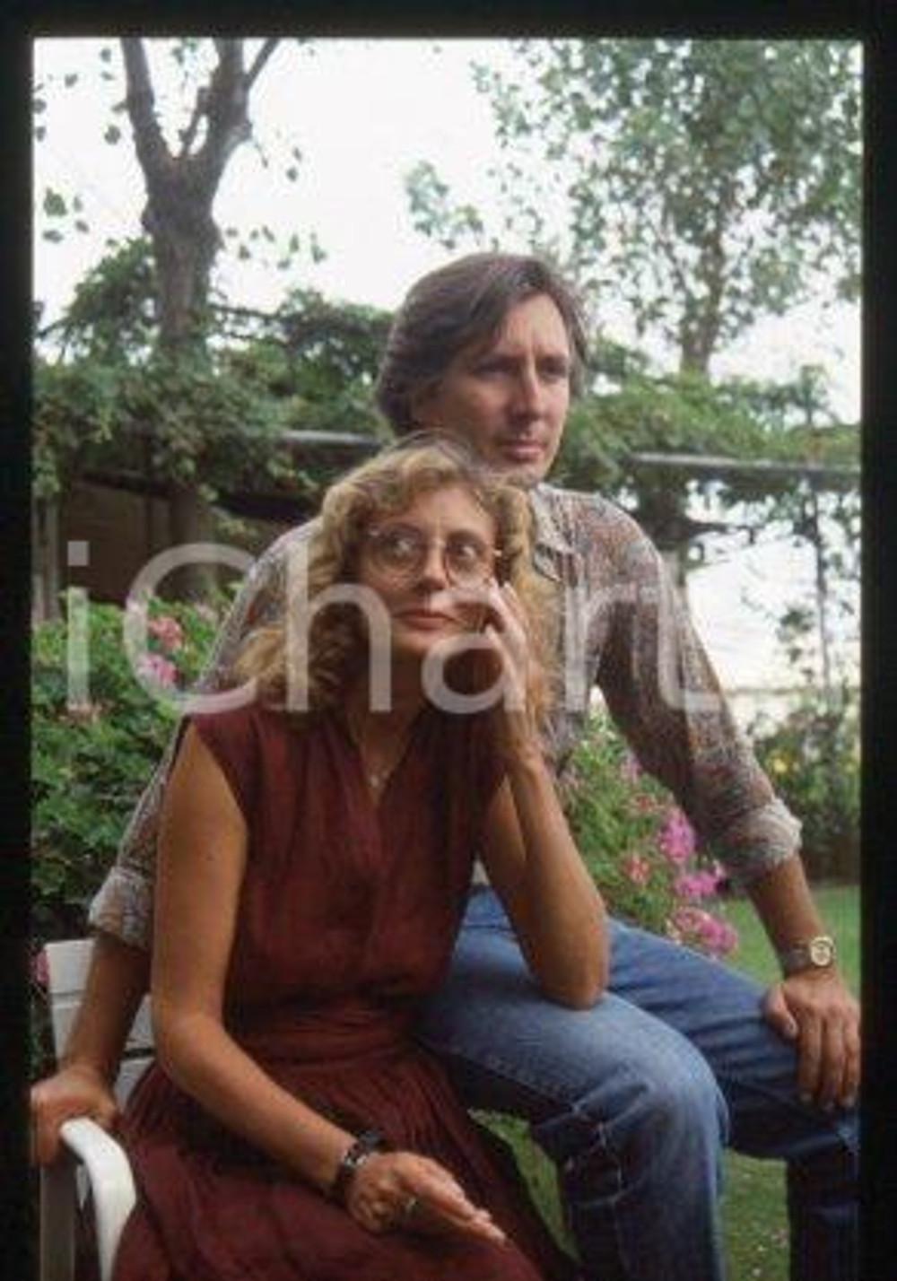 Susan SARANDON CINEMA con il compagno Franco AMURRI 1985ca *35mm vintage slide 5
