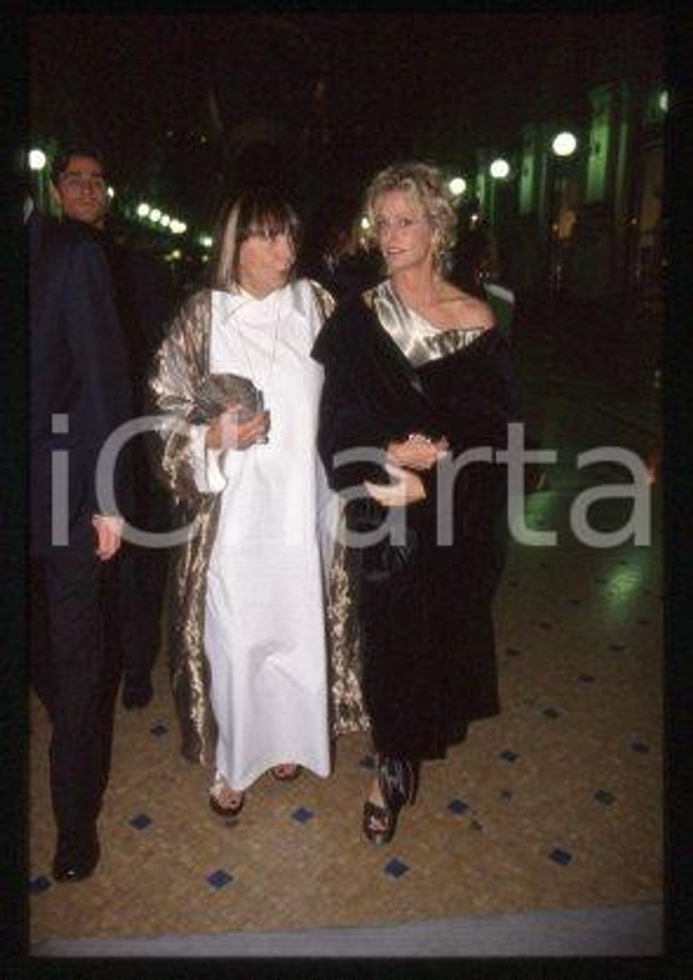 Farrah FAWCETT & KRIZIA - MILAN American actress 1999 ca * 35mm vintage slide 25