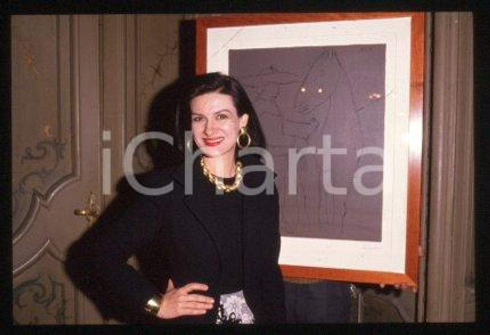Paloma PICASSO FASHION Designer Father's picture 1995 ca * 35mm vintage slide 11