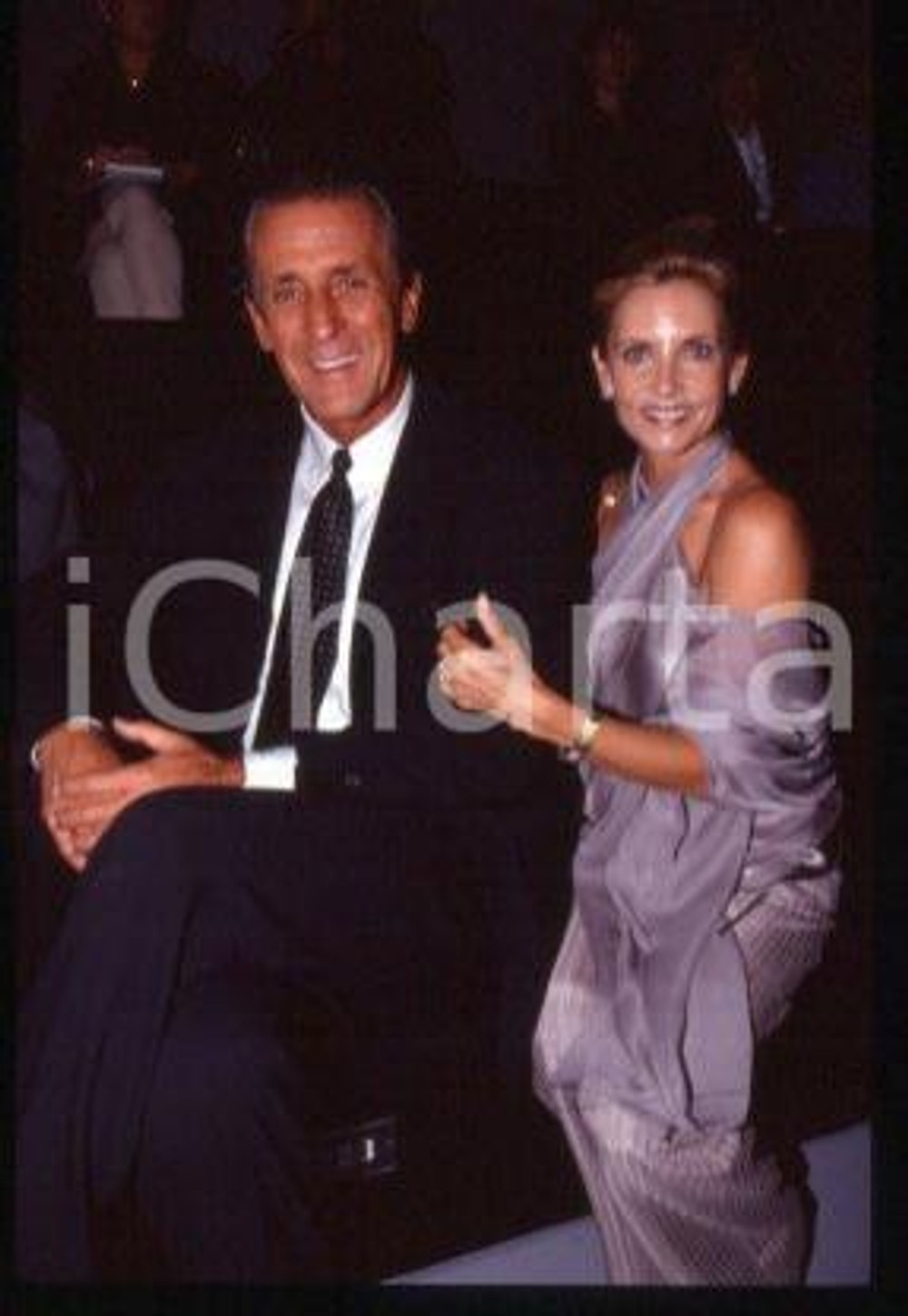 Pat RILEY - MILAN NBA coach and wife Christine 1998 ca * 35 mm vintage slide 7