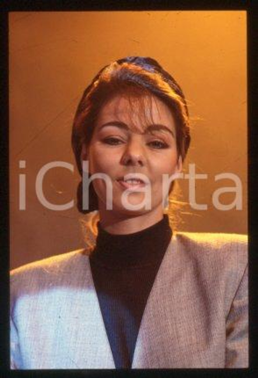 SANDRA Ann LAUER - MUSIC Pop singer Portrait 1988 ca * 35 mm vintage slide 8