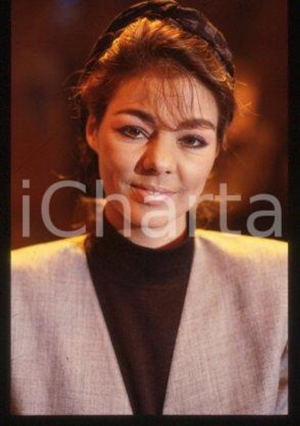 SANDRA Ann LAUER - MUSIC Pop singer Portrait 1988 ca * 35 mm vintage slide 28