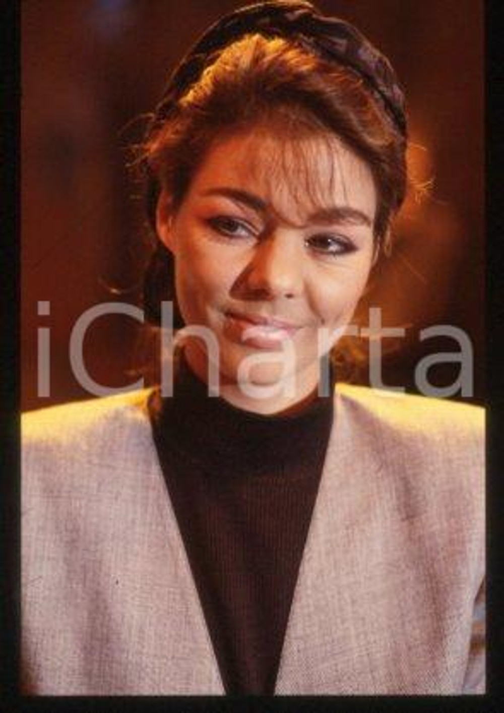 SANDRA Ann LAUER - MUSIC Pop singer Portrait 1988 ca * 35 mm vintage slide 32