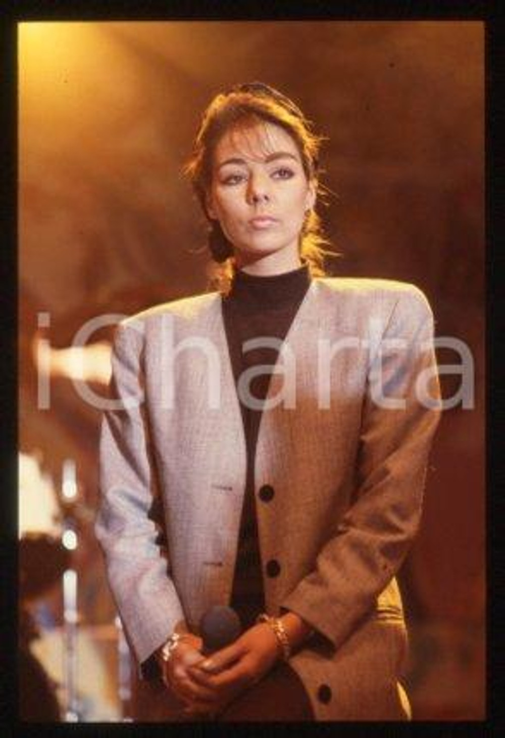 SANDRA Ann LAUER - MUSIC Pop singer Costume 1988 ca * 35 mm vintage slide 33