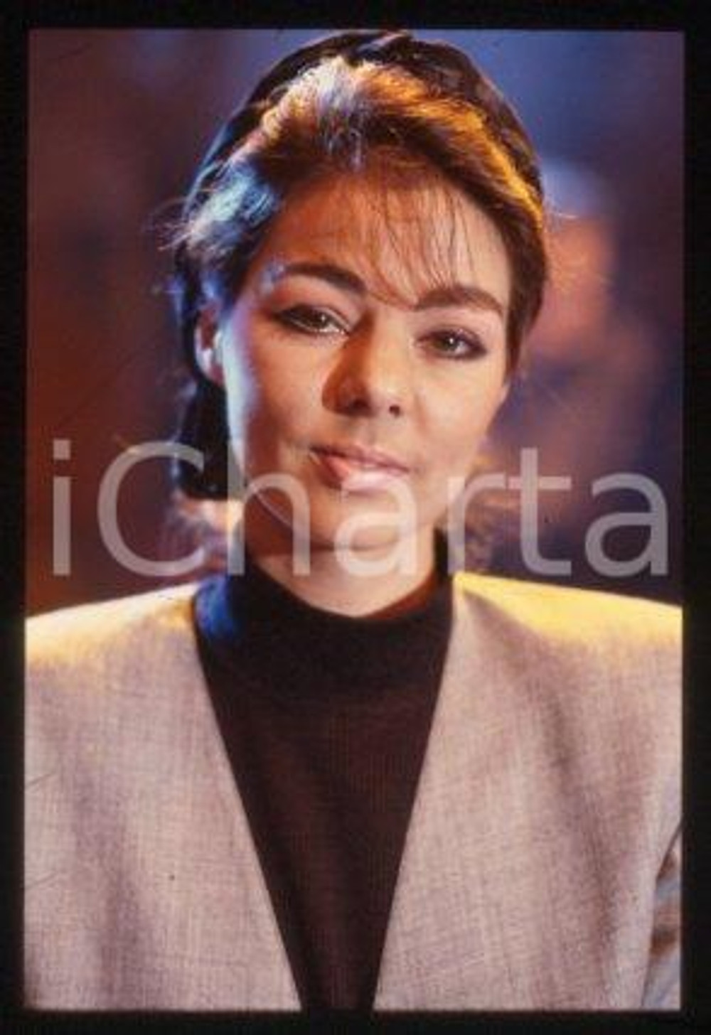 SANDRA Ann LAUER - MUSIC Pop singer Portrait 1988 ca * 35 mm vintage slide 36
