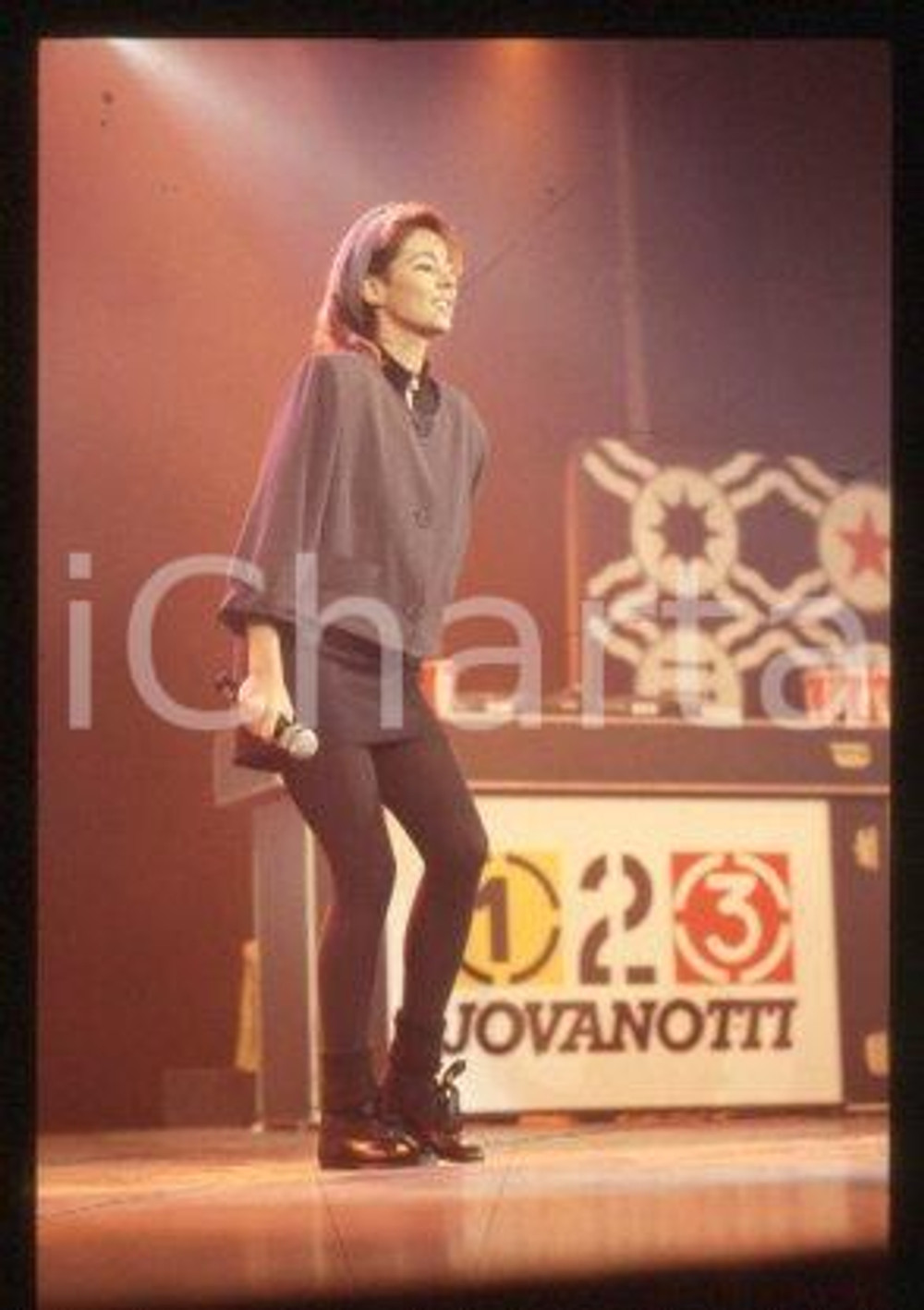 SANDRA Ann LAUER - ITALY 1.2.3 JOVANOTTI Pop singer 1988 * 35mm vintage slide 91