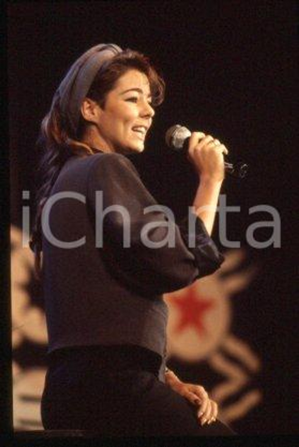 SANDRA Ann LAUER - ITALY 1.2.3 JOVANOTTI Pop singer 1988 * 35mm vintage slide 92