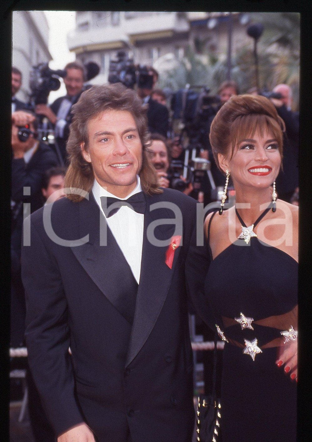 35mm vintage slide* 1993 Festival di CANNES Jean-Claude VAN DAMME e Darcy LAPIER