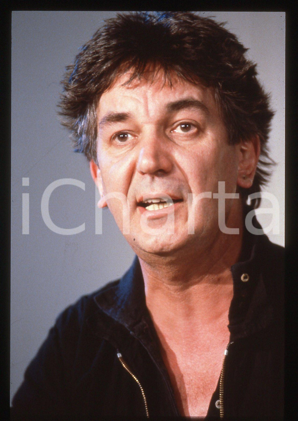 35mm vintage slide* 1990ca MUSICA Jacques HIGELIN Ritratto del cantante (3)