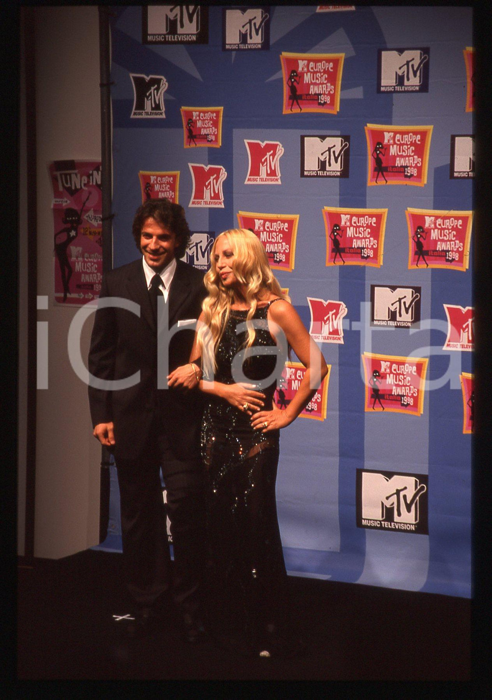 35mm vintage slide* 1998 MILANO Donatella VERSACE e Alessandro DEL PIERO (5)