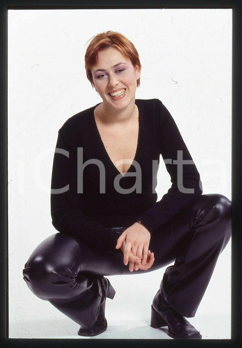 35mm vintage slide* 1995ca ITALIA COSTUME Sara VENTURA Ritratto conduttrice (2)